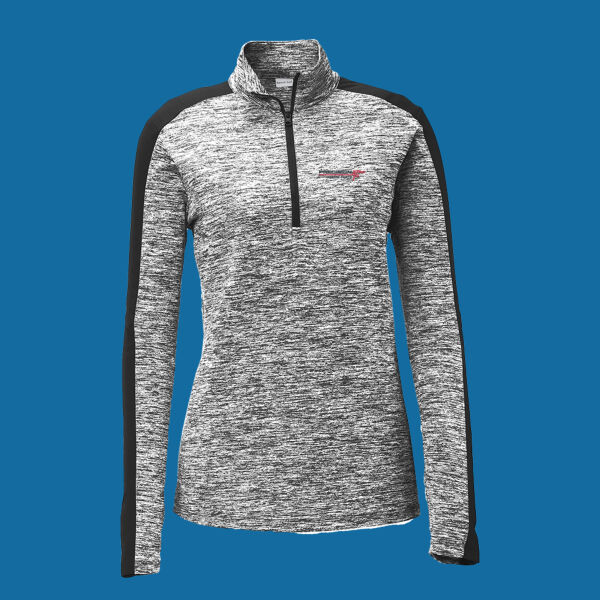 Precision Plus - Ladies PosiCharge Electric Heather Colorblock 1/4 Zip Thumbnail
